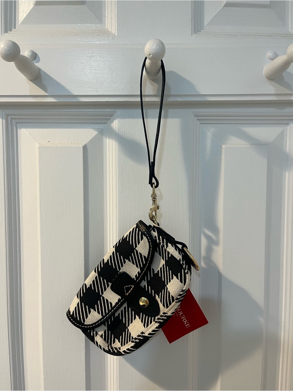 Black & White Plaid Wristlet